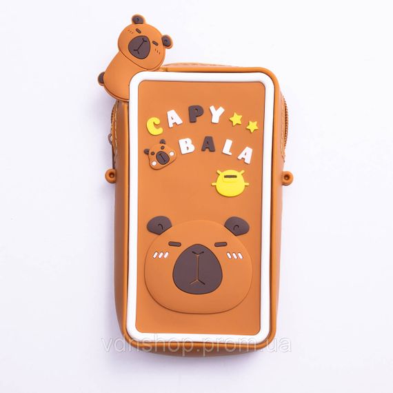 Детская силиконовая сумочка-кошелёк 7*10*3 см Коричневый HP-55-17BR | Зображення 1