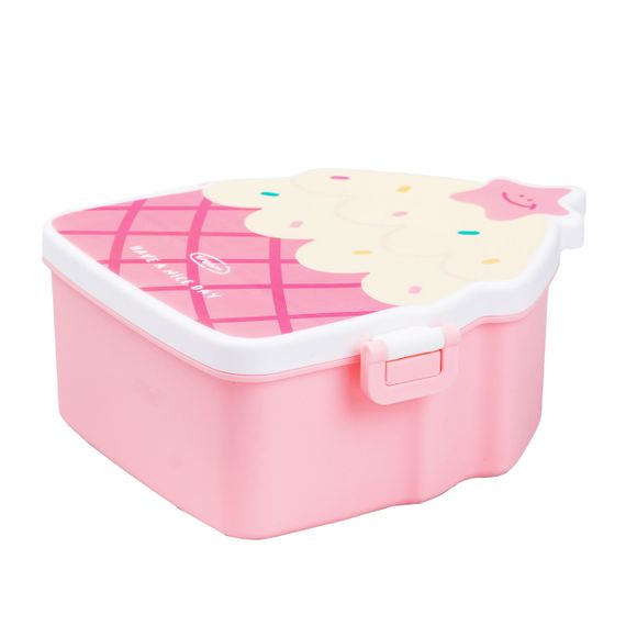 Дитячий ланч бокс на дві секції 950 мл пластиковий з вилкою та ложкою "Тістечко" Рожевий HP12271P | Зображення 2