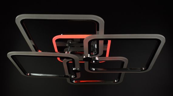 Люстра світлодіодна стельова LED світильник для квартири на стелю лед з пультом 25940 Хром 11х64х64 см. | Зображення 6