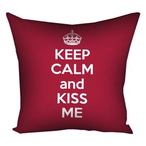 Подушка габардинова з принтом Keep calm and kiss me 50x50 см (5P_15L023)