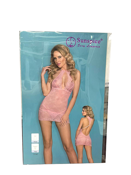 Комплект Sunspice сукня-бебідол сітка та стрінги, рожевий, L/XL | Зображення 1