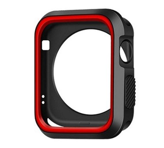 Силіконовий захисний корпус Primo для Apple Watch 38mm - Black / Red | Зображення 2