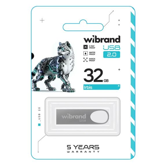 USB флеш накопичувач Wibrand 32GB Irbis Silver USB 2.0 (WI2.0/IR32U3S) | Зображення 1