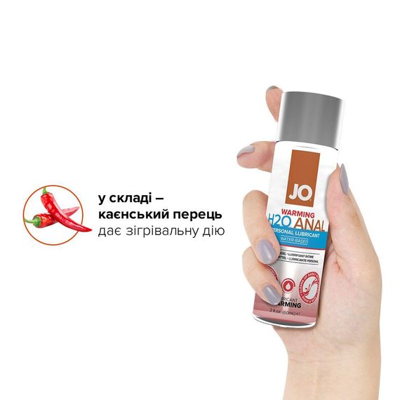 Анальна змазка System JO ANAL H2O — WARMING (60 мл) розігрівальна, на водній основі | Зображення 3
