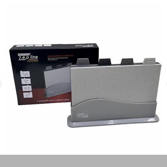 Кухонний набір дощок для розділення продуктів Zepline ZP-00220 5 предметів із підставкою сірий (47615-ZP-00220_518)