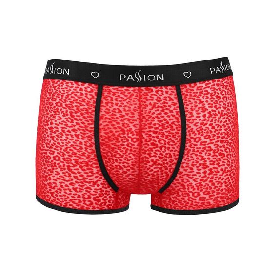 Чоловічі прозорі боксери Passion 046 SHORT PARKER XXL/XXXL Red, сітка, під леопард | Зображення 4