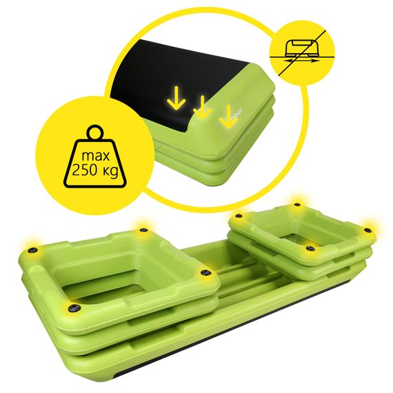 Степ-платформа 3-ступінчаста Cornix Pro 109 х 41 х 10-20 см XR-0401 Green/Black | Зображення 5