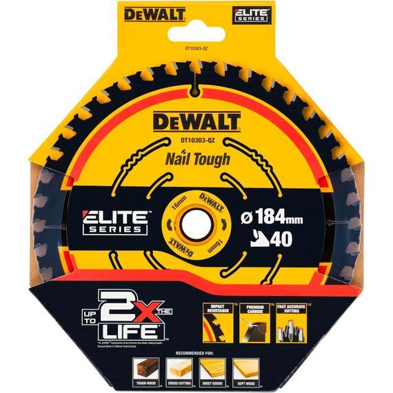 Диск пильний ELITE EXTREME 184*16мм DeWALT DT10303 | Зображення 1