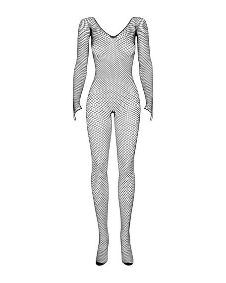 Сітчастий бодістокінг із довгим рукавом Obsessive Bodystocking N109 black S/M/L, чорний, комбінезон, | Зображення 2