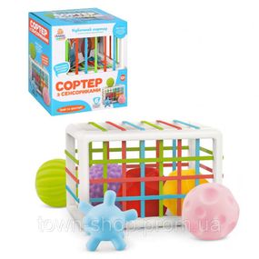 Игра сортер с сенсориками  HB 0021 грани с резинками