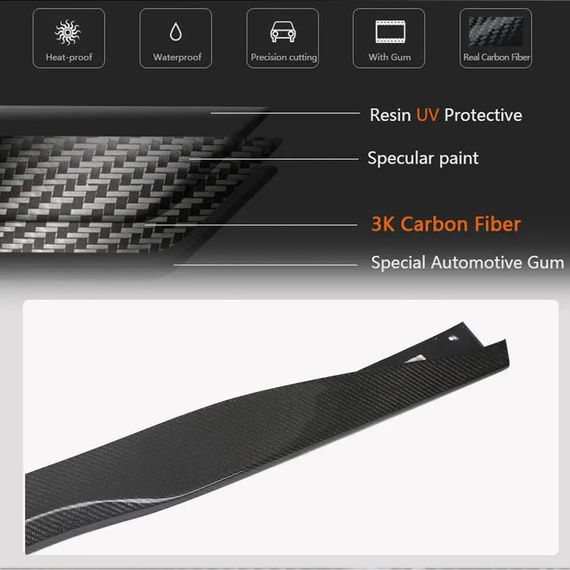 Боковые пороги (Карбон) для Ford Mustang 2024- гг | Зображення 2