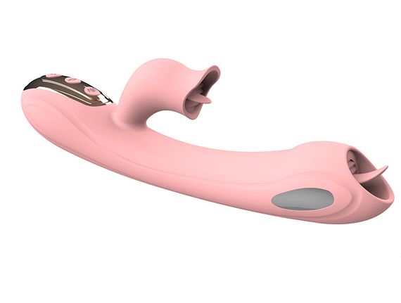 Вібратор з електростимуляцією та язичком (рожевий, USB) | Зображення 4