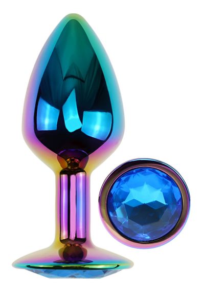 Анальна пробка з кристалом EGZO - Multicolor Round Plug Black size S Sex Aura | Зображення 1