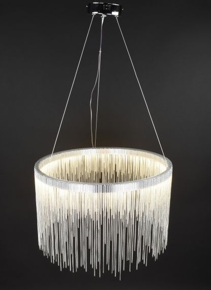 Люстра світлодіодна підвісна LED світильник для квартири на стелю лед 27525 Хром 50-120х40х40 см. | Зображення 1