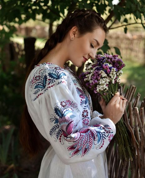 Плаття вишиванка доросле льон довге | Зображення 2
