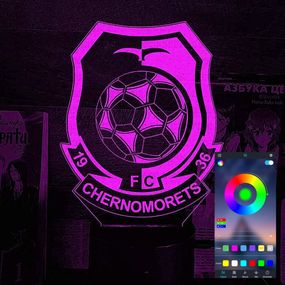 Акриловий світильник-нічник керування з телефона Чорноморець ФК tty-n002269