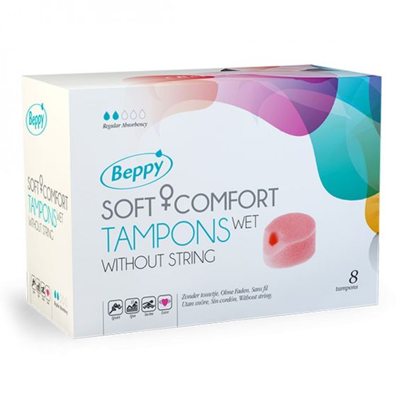 Безнітієві тампони для сексу та спорту BEPPY - WET TAMPONS, 8 шт