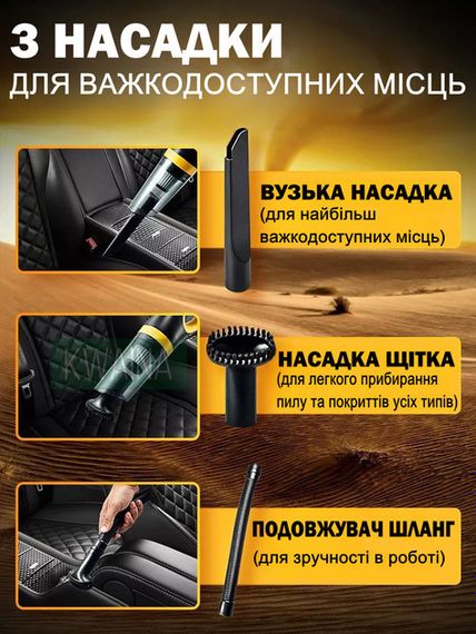 Акумуляторний пилосос ручний автомобільний бездротовий пилосос від usb для автомобіля та дому | Зображення 2