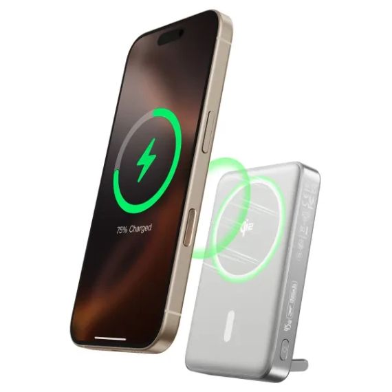 Baseus Nomos Qi2 10000 mAh 45W 2в1 PowerBank Павербанк з бездротовою швидкою зарядкою QC3.0+PD3.0 та вбудованим кабел | Зображення 5