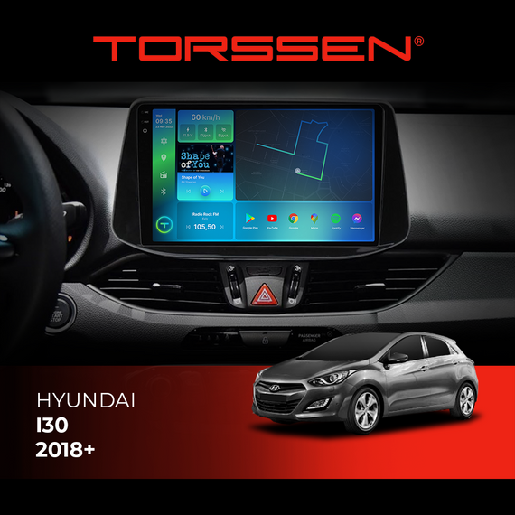 Штатна магнітола Torssen 2K Hyundai I30 18+ F9464 4G Carplay DSP