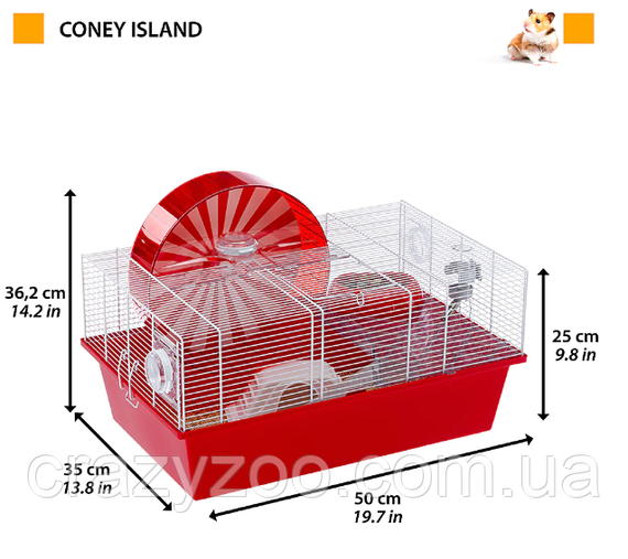 Клітка для гризунів Ferplast Coney Island червона 50x35x25 57003070 | Зображення 1