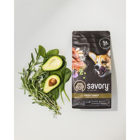 Корм сухий Savory All Breed Sterilised rich in Fresh Turkey для стерилізованих собак усіх порід зі свіжою індичкою 12 кг | Зображення 4