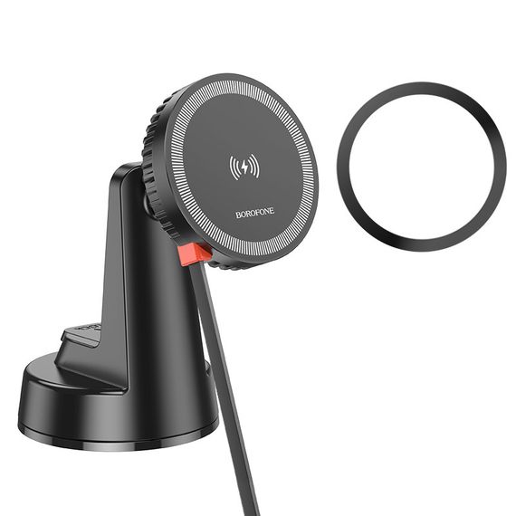 Автотримач з БЗП Borofone BH208 Mona retractable (center console) Black | Зображення 6