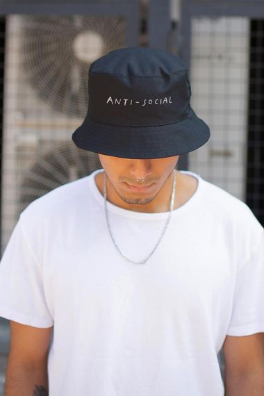 Панамка Without з принтом AntiSocial Black