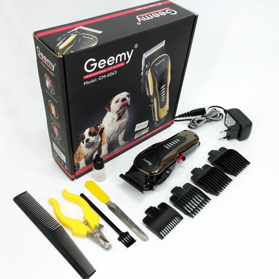 Машинка для стрижки животных Gemei GM 6063 + 4 насадки груминга ER-67 | Зображення 9