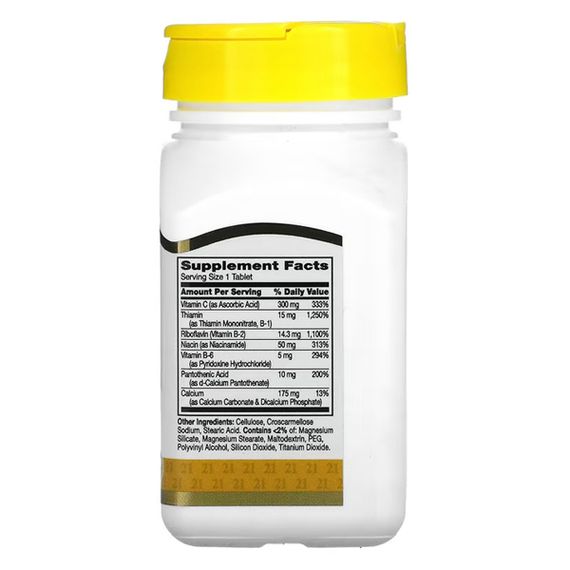 В комплекс 21st Century B Complex Plus Vitamin C 100 Tabs | Зображення 1