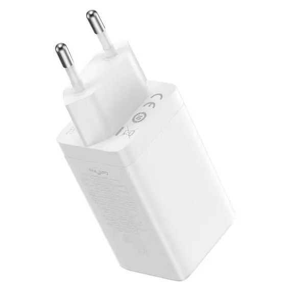 МЗП Baseus GaN5 Pro 65W 2Type-C+USB 100W EU (CCGP12020) White | Зображення 3