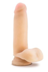Фаллоимитатор реалистичный с мошонкой Blush Au Naturel на присоске, бежевый sexstyle