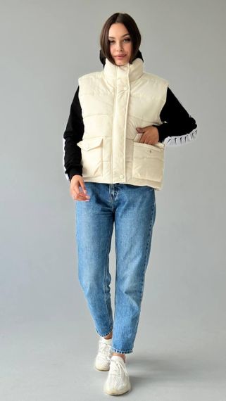 Жіноча жилетка молочна | Зображення 4