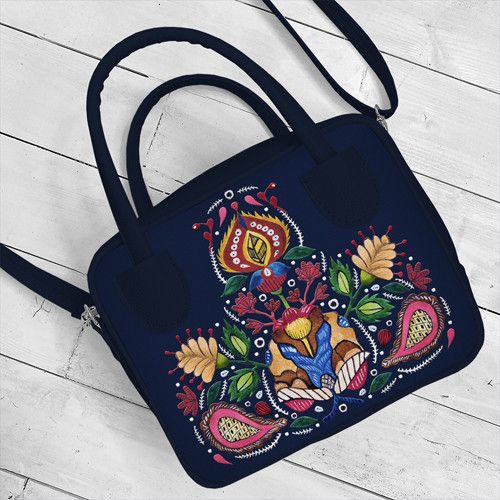 Сумка жіноча Kitto Чудо-квітка на синьому фоні 25x20x9 см (SKI_23S031_TSI)