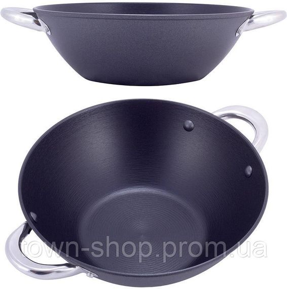 Казан чугунный "Wok" 3.6л, с антипригарным покрытием и аромо-крышкой KM-4806MR | Зображення 1