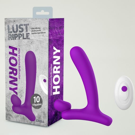Вибратор в форме буквы,, L,,со стимуляцией клитора и точки G Chisa Lust Ripple Horny, фиолетовый Sex Aura