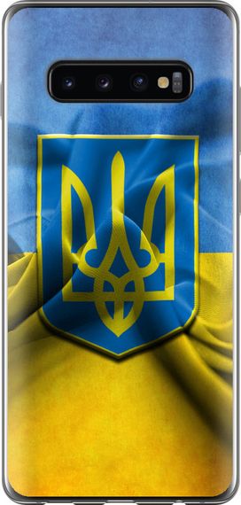 Чехол на Samsung Galaxy S10 Plus Флаг и герб Украины 1 "375u-1649-17620"