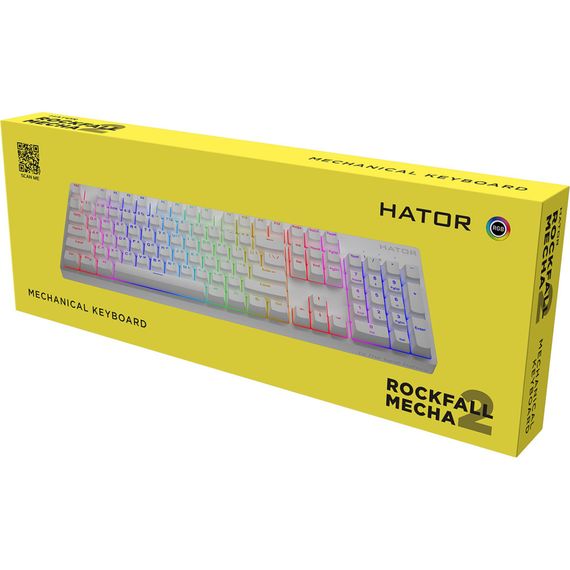 Клавіатура Hator Rockfall 2 Mecha Orange USB White (HTK-711) | Зображення 5