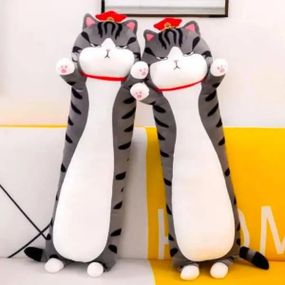 Игрушка мягкая Кот-батон полосатый 107см М 16945 Серый