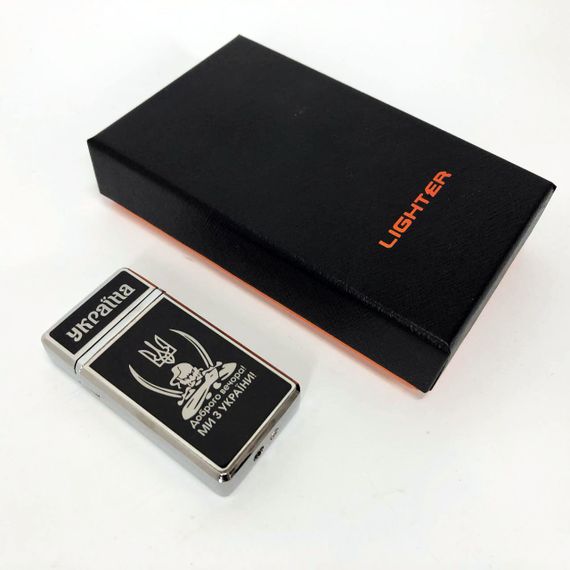 Зажигалка газовая в подарочной коробке Доброго вечора! Ми з України! (Острое пламя) HL-489. CR-752 Цвет: | Зображення 4