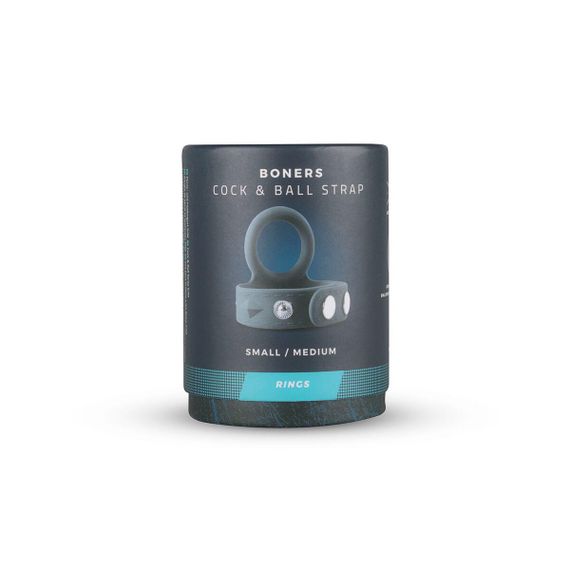 Подвійне ерекційне кільце Boners Cock & Ball Strap S/M, регулювання діаметра, 3,5–5,5 см sexstyle | Зображення 1