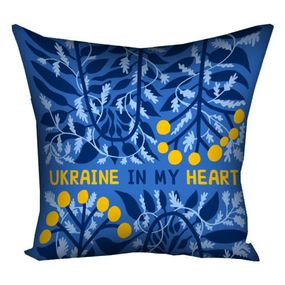 Подушка габардинова з принтом Ukraine in my heart 30x30 (3P_22S003)