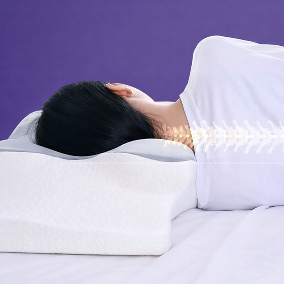 Ортопедична подушка для сну Метелик з ефектом пам'яті Memory Foam 50х30 см. Анатомічна подушка під шию | Зображення 4