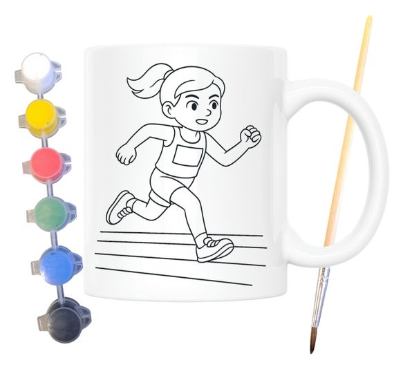 Набор для творчества кружка раскраска Легкая атлетика 330 мл белая (КР0113) | Зображення 1