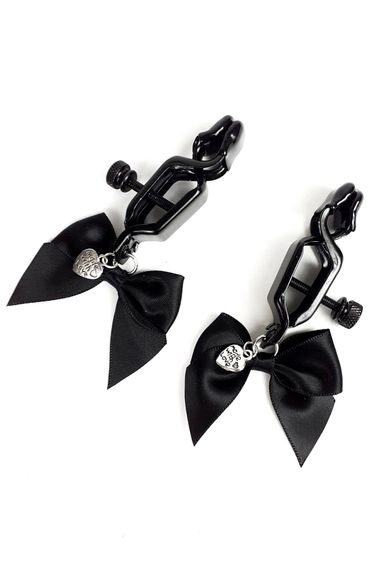 Затискач для сосків Art of Sex - Nipple clamps Bow, Чорний