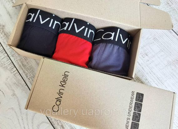 Подарунковий набір чоловічої білизни CK в коробці на 3 шт (8 кольорів на вибір) | Зображення 7