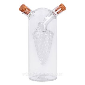 Пляшка для олії та оцту 2 в 1 скляна 380 мл для оливкової, соняшникової олії та оцту HP-34-14