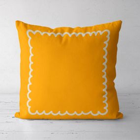 Подушка декоративная Soft Жовта з фігурною рамкою 45x45 см (45PST_24S014)