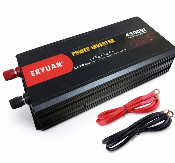 Перетворювач напруги (інвертор) Eryuan із чистою синусоїдою (4500W LCD-дисплей, DC/AC 12V-220V)