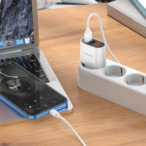 СЗУ Borofone BA63A Richy + Lightning Белый | Зображення 3